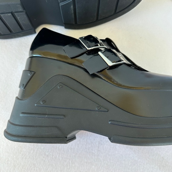 Black Leather Women's Steve Madden PHASE Platform Mary Jane Loafers Size 10 - Picture 7 of 12